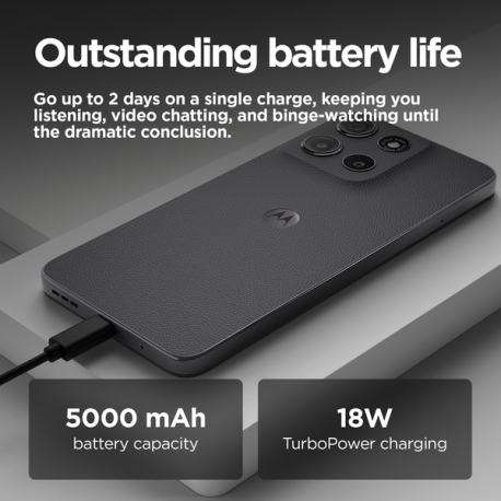 Motorola Moto G15 - 4G smartphone - dual-SIM - RAM 4 GB / Internal Memory 128 GB - microSD slot - LCD display - 6.72" - 2400 x 1080 pixels (60 Hz) - 2x rear cameras 50 MP, 5 MP - front camera 8 MP - gravity grey - 3