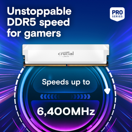 Crucial Pro - Overclocking Edition - DDR5 - kit - 32 GB: 2 x 16 GB - DIMM 288-pin - 3200 MHz  /  PC5-51200 - CL38 - 1.35 V - unbuffered - non-ECC - white - 5