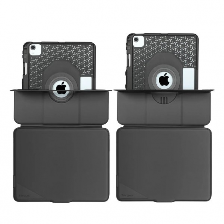 Targus Versavu - Keyboard and folio case (keyboard case) - with trackpad - backlit - wireless - Bluetooth 5.0 - QWERTY - Nordic - black - 3