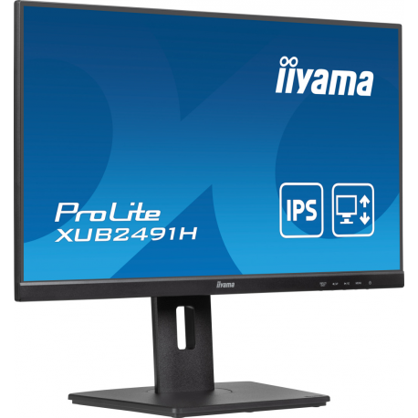 iiyama ProLite XUB2491H-B1 - LED monitor - 24" (23.8" viewable) - 1920 x 1080 Full HD (1080p) @ 100 Hz - IPS - 300 cd/m² - 1300:1 - 0.5 ms - HDMI, DisplayPort - matte, black - 2