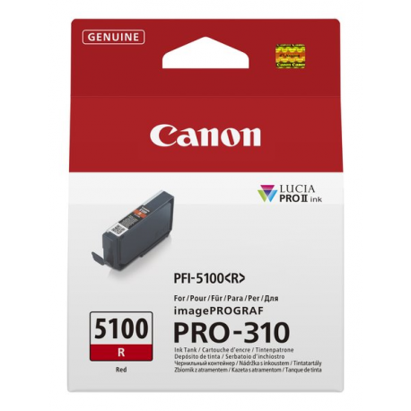 Canon PFI-5100 R - 14.4 ml - red - original - hanging box - ink tank - for imagePROGRAF PRO-310 - 0