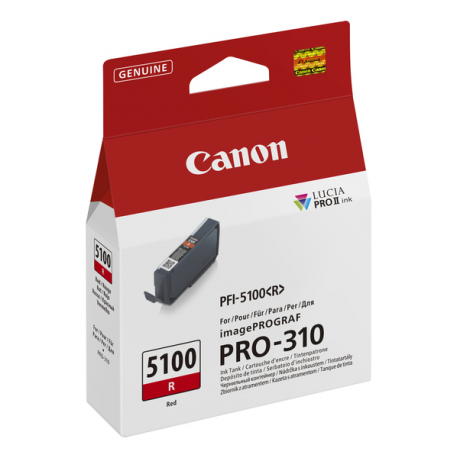 Canon PFI-5100 R - 14.4 ml - red - original - hanging box - ink tank - for imagePROGRAF PRO-310 - 2