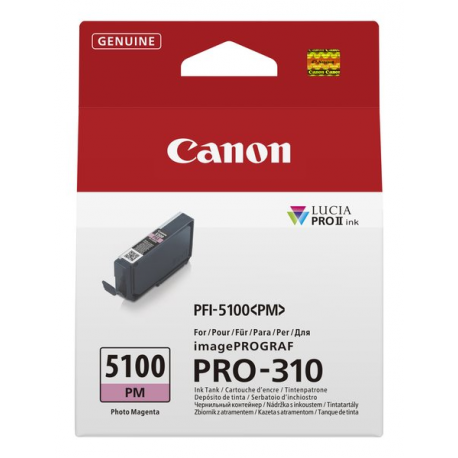 Canon PFI-5100 PM - 14.4 ml - photo magenta - original - hanging box - ink tank - for imagePROGRAF PRO-310 - 0