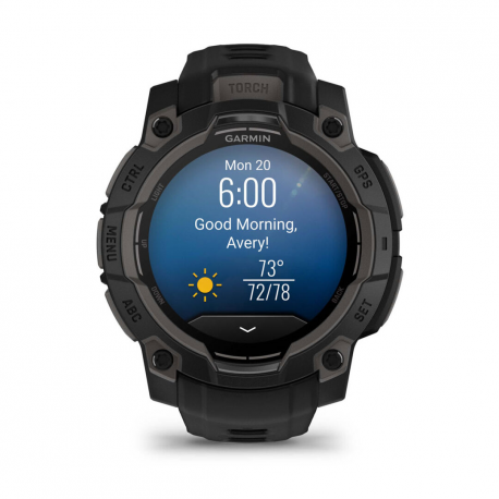 Garmin Instinct 3 AMOLED - 45 mm - fiber-reinforced polymer - Yes smart watch with band - silicone - display 1.2" - 4 GB - Bluetooth, ANT+ - 53 g - black - 14