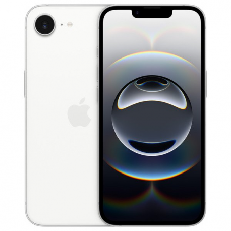 Apple iPhone 16e - 5G smartphone - dual-SIM  /  Internal Memory 128 GB - OLED display - 6.1" - 2532 x 1170 pixels - rear camera 48 MP - front camera 12 MP - white - 0