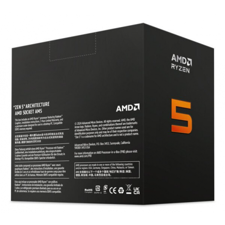 AMD Ryzen 5 9600 - 3.8 GHz - 6-core - 12 threads - 32 MB cache - Socket AM5 - Box - 1