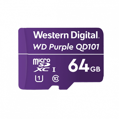 WD Purple WDD064G1P0C-85AEL0 - Flash memory card - 64 GB - UHS-I U1  /  Class10 - microSDXC - purple - 0