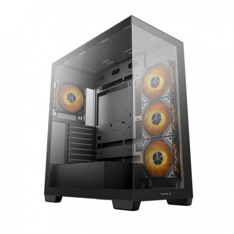 DeepCool CG580 4F - Tower - ATX - windowed side panel (tempered glass) - no power supply (ATX  /  PS / 2) - black - USB / Audio - 1