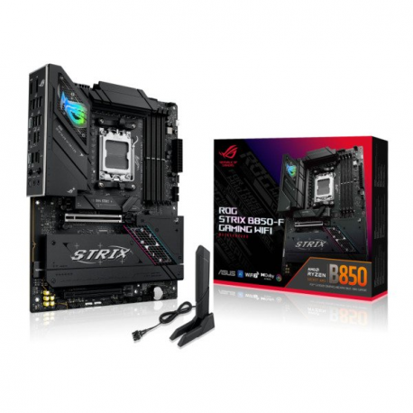 ASUS ROG STRIX B850-F GAMING WIFI - Motherboard - ATX - Socket AM5 - AMD B850 Chipset - USB-C 3.2 Gen 2x2, USB-C 3.2 Gen2, USB 3.2 Gen 2, USB 3.2 Gen 1 - 2.5 Gigabit LAN, Wi-Fi 7, Bluetooth - onboard graphics (CPU required) - HD Audio (8-channel) - 0