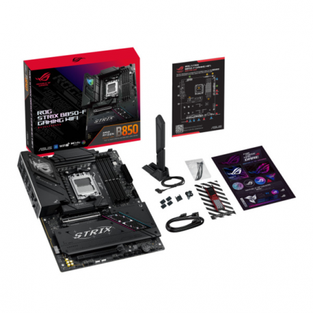 ASUS ROG STRIX B850-F GAMING WIFI - Motherboard - ATX - Socket AM5 - AMD B850 Chipset - USB-C 3.2 Gen 2x2, USB-C 3.2 Gen2, USB 3.2 Gen 2, USB 3.2 Gen 1 - 2.5 Gigabit LAN, Wi-Fi 7, Bluetooth - onboard graphics (CPU required) - HD Audio (8-channel) - 11