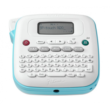 Brother P-Touch PT-N20 - Labelmaker - B/W - direct thermal - 12 mm width - 180 dpi - up to 12 mm/sec - cutter - vertical print, mirror print, print preview, 2 line printing - white, blue - 0