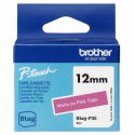 Brother BTAG-P35 - White on pink - Roll (1.2 cm x 4 m) 1 cassette(s) hanging box - label tape - for P-Touch PT-N10, PT-N20, PT-N25BT