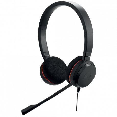 Jabra Evolve 20 MS stereo - Headset - on-ear - wired - USB-C, USB-A - noise isolating - Certified for Microsoft Teams - 0