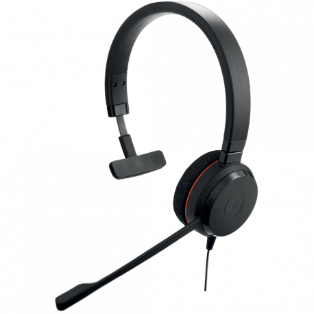 Jabra Evolve 20 UC mono - Headset - on-ear - wired - USB-C, USB-A - noise isolating - Alcatel-Lucent Certified, Avaya Certified, Certified for Microsoft Teams, Cisco Certified, Unify Certified - 0