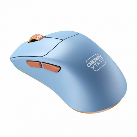 CHERRY Xtrfy M64 - Mouse - ergonomic - 5 buttons - wireless - 2.4 GHz - USB wireless receiver - blue - 4
