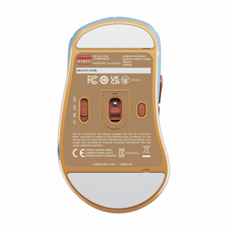 CHERRY Xtrfy M64 - Mouse - ergonomic - 5 buttons - wireless - 2.4 GHz - USB wireless receiver - blue - 6