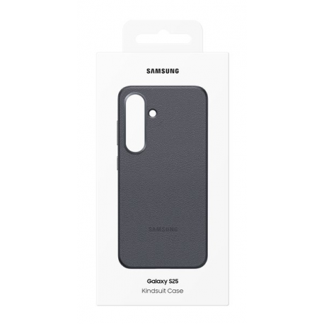 Samsung EF-VS931 - Back cover for mobile phone - faux leather - black - for Galaxy S25 - 3
