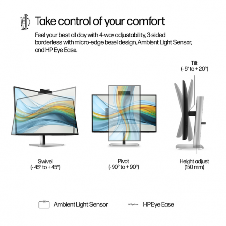 HP 527pm - Series 5 Pro - LED monitor - 27" - 2560 x 1440 QHD @ 100 Hz - IPS - 350 cd/m² - 1500:1 - 5 ms - HDMI, DisplayPort, USB-C - speakers - jet black, natural silver (stand), jet black (stand) - Smart Buy - 9