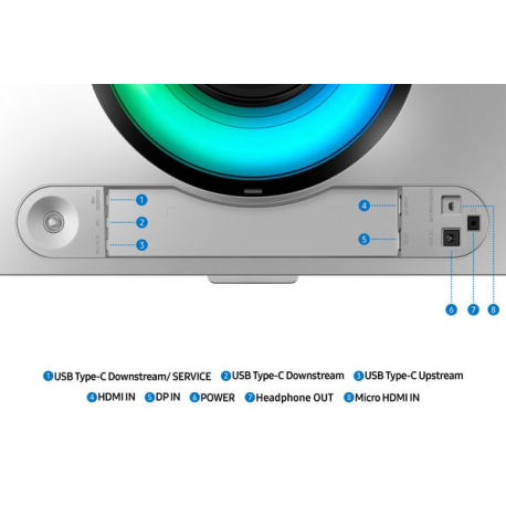 Samsung Odyssey OLED G9 S49DG934SU - G93SD Series - OLED monitor - gaming - curved - 49" - 5120 x 1440 Dual Quad HD @ 240 Hz - 250 cd/m² - 1000000:1 - HDR10+ Gaming, HDR10 - 0.03 ms - DisplayPort, Micro HDMI, HDMI - silver - 2