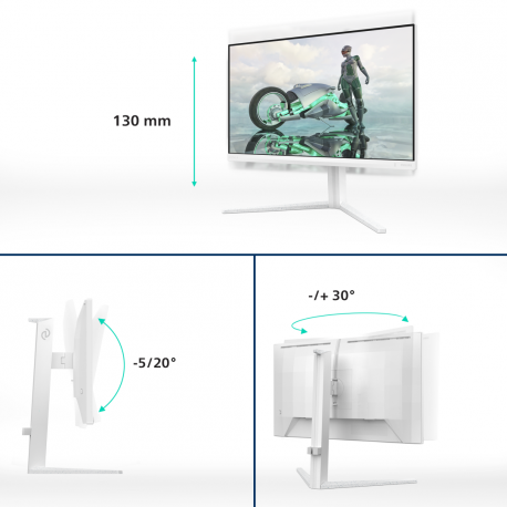 Philips Evnia 3000 27M2N3201A - LED monitor - gaming - 27" - 1920 x 1080 Full HD (1080p) @ 180 Hz - Fast IPS - 300 cd / m² - 1000:1 - HDR10 - 0.5 ms - 2xHDMI, DisplayPort - speakers - 12