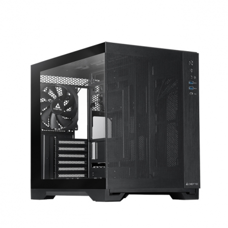 Chieftec Visio Air - Tower - ATX - windowed side panel (tempered glass) - no power supply (ATX) - black - USB / Audio - 16