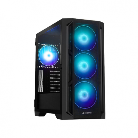 Chieftec APEX LUMO - Tower - extended ATX - windowed side panel (tempered glass) - no power supply (ATX) - black - USB / Audio - 0