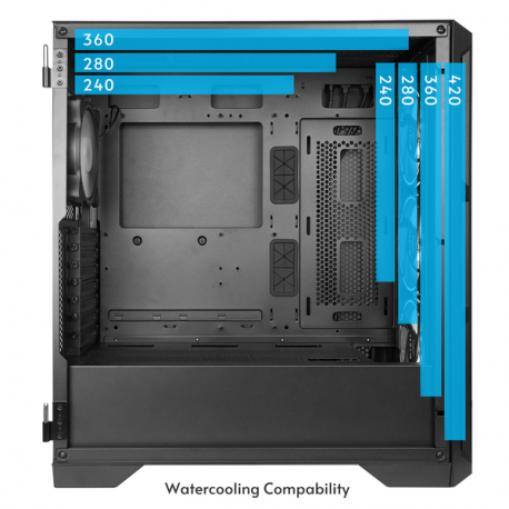 Chieftec APEX LUMO - Tower - extended ATX - windowed side panel (tempered glass) - no power supply (ATX) - black - USB / Audio - 2