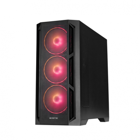 Chieftec APEX LUMO - Tower - extended ATX - windowed side panel (tempered glass) - no power supply (ATX) - black - USB / Audio - 4