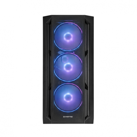 Chieftec APEX LUMO - Tower - extended ATX - windowed side panel (tempered glass) - no power supply (ATX) - black - USB / Audio - 5