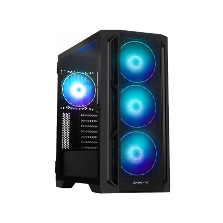 Chieftec APEX LUMO - Tower - extended ATX - windowed side panel (tempered glass) - no power supply (ATX) - black - USB / Audio - 13