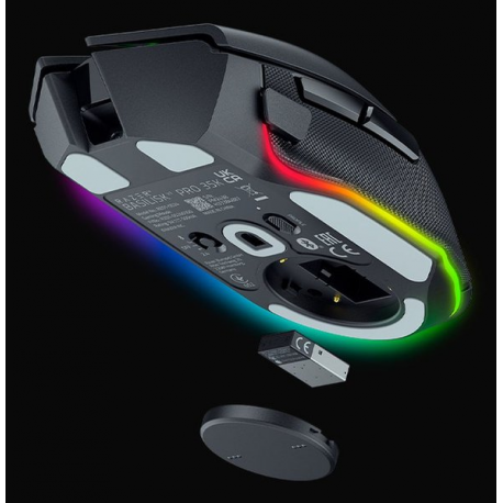Razer Basilisk V3 pro 35K - Mouse - ergonomic - right-handed - optical - 11 buttons - wireless, wired - Bluetooth, USB-C, 2.4 GHz - USB wireless receiver - black - 1