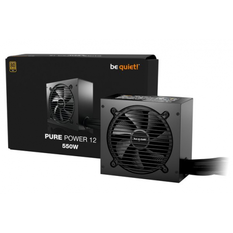 be quiet! Pure Power 12 - Power supply (internal) - ATX12V 3.1/ EPS12V 2.92 - 80 PLUS Gold - AC 100-240 V - 550 Watt - active PFC - Europe - black - 1