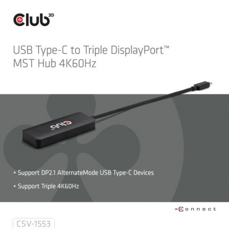 Club 3D CSV-1553 - Docking station - USB-C  /  Thunderbolt 4 - 3 x DP++ - 1