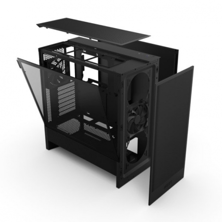 NZXT H series H5 Flow - Mid tower - extended ATX - windowed side panel (tempered glass) - no power supply - black - USB / Audio - 4
