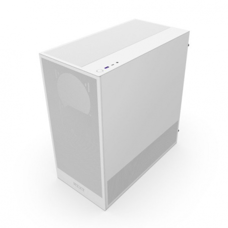 NZXT H series H5 Flow - Mid tower - extended ATX - windowed side panel (tempered glass) - no power supply - white - USB / Audio - 3