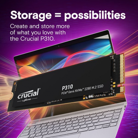 Crucial P310 - SSD - 500 GB - internal - M.2 2280 - PCIe 4.0 x4 (NVMe) - 1