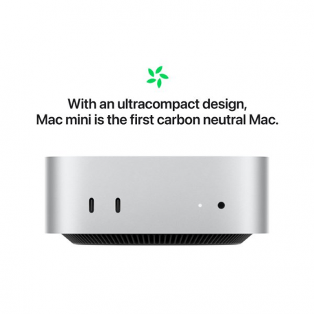 Apple Mac mini - M4 up to - RAM 16 GB - SSD 256 GB - Apple M4 10-core - Gigabit Ethernet, IEEE 802.11ax (Wi-Fi 6E), Bluetooth 5.3 - macOS Sequoia 15.0 - monitor: none - silver - 4