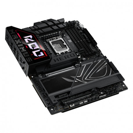 ASUS ROG MAXIMUS Z890 HERO - Motherboard - ATX - LGA1851 Socket - Z890 Chipset - USB4, USB 3.2 Gen 1, USB-C 3.2 Gen2, USB 3.2 Gen 2 - Wi-Fi 7, Bluetooth, 5 Gigabit Ethernet - onboard graphics (CPU required) - HD Audio (8-channel) - 6