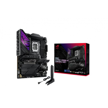 ASUS ROG STRIX Z890-E GAMING WIFI - Motherboard - ATX - LGA1851 Socket - Z890 Chipset - USB-C 3.2 Gen 2x2, USB 3.2 Gen 1, USB 3.2 Gen 2, USB-C 3.2 Gen2, USB4 - 5 Gigabit Ethernet, Wi-Fi 7, Bluetooth - onboard graphics (CPU required) - HD Audio (8-channel) - 4