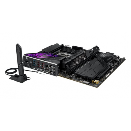 ASUS ROG STRIX Z890-E GAMING WIFI - Motherboard - ATX - LGA1851 Socket - Z890 Chipset - USB-C 3.2 Gen 2x2, USB 3.2 Gen 1, USB 3.2 Gen 2, USB-C 3.2 Gen2, USB4 - 5 Gigabit Ethernet, Wi-Fi 7, Bluetooth - onboard graphics (CPU required) - HD Audio (8-channel) - 11