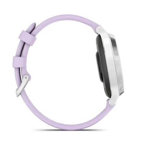 Garmin Lily 2 Active - Silver anodized aluminum - smart watch with band - silicone - purple - wrist size: 110-175 mm - monochrome - Bluetooth, ANT+ - 29 g - 5