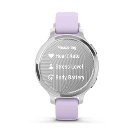 Garmin Lily 2 Active - Silver anodized aluminum - smart watch with band - silicone - purple - wrist size: 110-175 mm - monochrome - Bluetooth, ANT+ - 29 g - 7