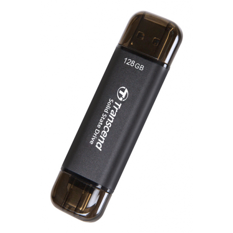 Transcend ESD310 - SSD - 128 GB - external (portable) - USB 3.2 Gen 2x1 (USB-C connector) - black - 0
