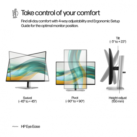 HP 524pf - Series 5 Pro - LED monitor - 24" (23.8" viewable) - 1920 x 1080 Full HD (1080p) @ 100 Hz - IPS - 350 cd/m² - 1500:1 - 5 ms - HDMI, DisplayPort - silver (stand), jet black - Smart Buy - 9