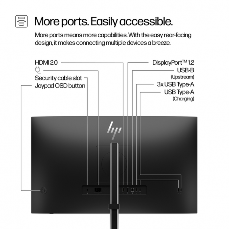 HP 527pq - Series 5 Pro - LED monitor - 27" (26.96" viewable) - 2560 x 1440 QHD - IPS - 350 cd / m² - 1500:1 - 5 ms - HDMI, DisplayPort - jet black, black and silver (stand) - Smart Buy - 7