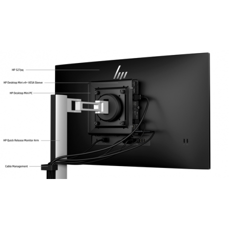 HP 527pq - Series 5 Pro - LED monitor - 27" (26.96" viewable) - 2560 x 1440 QHD - IPS - 350 cd / m² - 1500:1 - 5 ms - HDMI, DisplayPort - jet black, black and silver (stand) - Smart Buy - 8
