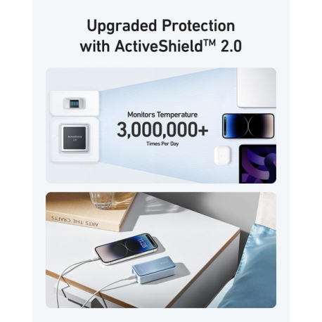 Anker PowerCore 533 - Power bank - 10000 mAh - 30 Watt - 3 A (24 pin USB-C) - black - 1