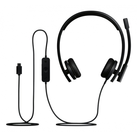 Logitech H570e - Headset - on-ear - wired - USB-C - Certified for Microsoft Teams - 3
