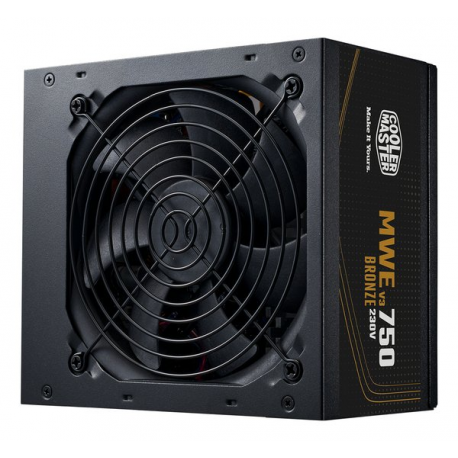 Cooler Master MWE Bronze V3 750 - Power supply (internal) - ATX12V 3.1 / EPS12V - 80 PLUS Bronze - AC 100-240 V - 750 Watt - active PFC - Europe - 0