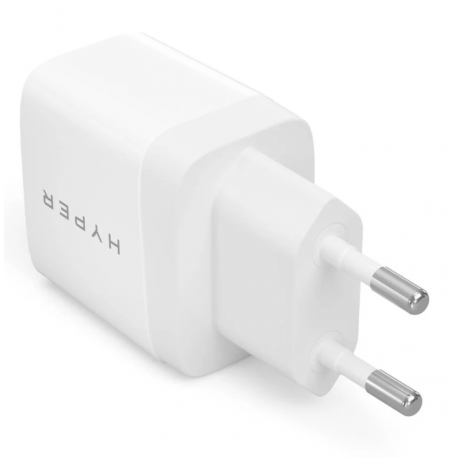 HyperJuice - Power adapter - 20 Watt - PD - 2 output connectors (USB, 24 pin USB-C) - white - Europe - 1